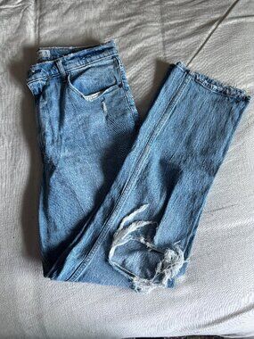 Abercrombie the 90's straight ultra high rise size 14 long distressed